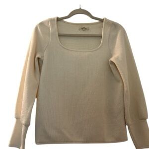 MADEWELL Cream Ribbed Knit Sweater, size small, boxy fit,